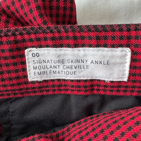 GAP Women's Signature‎ Skinny Ankle Pants Micro Check Red/Black Size 00 Pockets - Picture 7 of 13